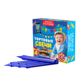 Свечи в торт - Joker Fireworks - JF TS12-30 blue - длина 12 см. - синяя - время работы 30 ... Синие свечи в торт 12 см (4 шт)